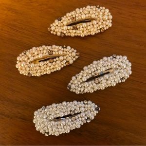 NWOT Anthropologie Pearl and Crystal Hair clips